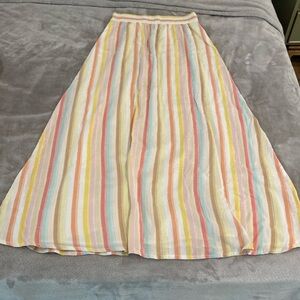 Sézane Maxi Rainbow skirt Sz 38 lined EUC